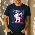 Daddy Of The Birthday Girl Dabbing Unicorn Dad Daddy Small Men's Casual T-Shirt Navy