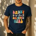 Daddy Of The Birthday Girl Groovy Themed Father Dad Men's Casual T-Shirt Navy