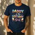 Daddy Of The Birthday Girl Ice Cream Lover Party Men's Casual T-Shirt Navy
