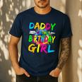 Daddy Of The Birthday Girl Retro 80's Party Men's Casual T-Shirt Navy