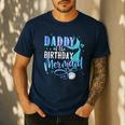 Daddy Of The Birthday Mermaid Family Matching Dad Papa Men's Casual T-Shirt Navy