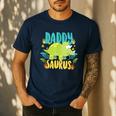 Daddy Dad Saurus Rex Dinosaur Dino For Father Men's Casual T-Shirt Navy