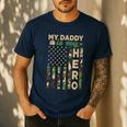 My Daddy Is My Hero Military Dad US Flag Father’s Day Men's Casual T-Shirt Navy