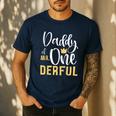 Daddy Of Mr Onederful 1st Birthday First One-Derful Matching Men's Casual T-Shirt Navy