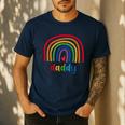 Daddy Rainbow For Women Men Family Matching Birthday Men's Casual T-Shirt Navy Daddy Rainbow For Women Men Family Matching Birthday Men's Casual T-Shirt Navy