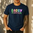 Daddy Saurus Kids Dinosaur Birthday Party Family Matching Men's Casual T-Shirt Navy