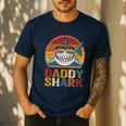 Daddy Shark Retro Shark Shirt Pajamas For Dad Dad Men's Casual T-Shirt Navy Daddy Shark Retro Shark Shirt Pajamas For Dad Dad Men's Casual T-Shirt Navy