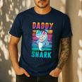 Daddy Shark Retro Vintage Dad Men's Casual T-Shirt Navy