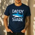 Daddy Shark T Shirt Fathers Day Family Matching Dad Men's Casual T-Shirt Navy