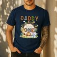 Daddy Of The Wild One 1St Birthday Boy Safari Jungle Men's Casual T-Shirt Navy