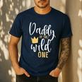 Daddy Of The Wild One Shirt 1st Birthday First Thing Dad Tee Men's Casual T-Shirt Navy