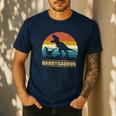 Daddysaurus Dad T Rex Dinosaur Men Men's Casual T-Shirt Navy