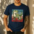 Daddysaurus Father's Day Best Dad T-Rex Papa Men's Casual T-Shirt Navy