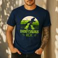 Daddysaurus Rex 2 Kids Sunset Tshirt For Fathers Day Men's Casual T-Shirt Navy Daddysaurus Rex 2 Kids Sunset Tshirt For Fathers Day Men's Casual T-Shirt Navy
