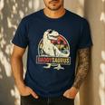 Daddysaurus Shirt T-Rex Dad Dinosaur Men's Casual T-Shirt Navy