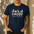 Daddysaurus T Rex Dinosaur Dad Daddy Saurus Family Men's Casual T-Shirt Navy