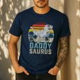 Daddysaurus T Rex Dinosaur Daddy Saurus Family Matching Men's Casual T-Shirt Navy