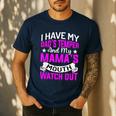 I Have My Dad's Temper & My Mama's Mouth Daughter Kids Men's Casual T-Shirt Navy