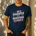 My Daughter Is A Marathon Runner Proud Mom & Dad Men's Casual T-Shirt Navy