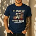 My Daughter Wears Combat Boots Proud Army Dad Veteran Day Men's Casual T-Shirt Navy