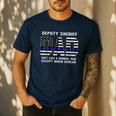 Deputy Sheriff Dad Much Cooler Fathers Day Thin Blue Line Men's Casual T-Shirt Navy