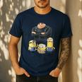Despicable Me Minions Father's Day 1 Dad Cardboard Sign Men's Casual T-Shirt Navy