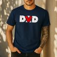 Disney Mickey And Friends Dad Mickey Distressed Text Logo Men's Casual T-Shirt Navy
