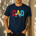 Disney Mickey And Friends Mickey Minnie Dad Collegiate Logo Men's Casual T-Shirt Navy