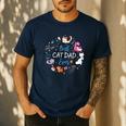 Disney Pet Parent Father’s Day Disney Cats Best Cat Dad Ever Men's Casual T-Shirt Navy