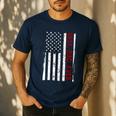 Distressed US American Flag Father Shirt Best Dad Ever Men's Casual T-Shirt Navy