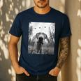 Dog Mom Dad Alien Selfie Weimaraner UFO For Men Women Men's Casual T-Shirt Navy