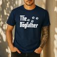 The Dogfather T Shirt Dad Dog Lover Men's Casual T-Shirt Navy