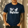 The Dogfather Tee Dad Dog Lover Chihuahua Men's Casual T-Shirt Navy