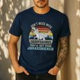 Don't Mess With Daddysaurus T Rex Daddy Saurus Dinosaur Men Men's Casual T-Shirt Navy