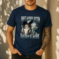 Don't Worry Kitten Daddy's Here Cool Alpha Wolf Meme Men's Casual T-Shirt Navy