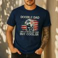Doodle Dad Goldendoodle Regular Dad But Cooler American Flag Men's Casual T-Shirt Navy