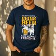 Drink Beer & Hang With My Frenchie French Bulldog Dad For Men Women Men's Casual T-Shirt Navy