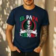 El Papa Mas Chingon Mexican Dad Husband Regalo Flag Men's Casual T-Shirt Navy