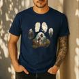 English Springer Spaniel Mountain Paw Dog Mom Dad Men's Casual T-Shirt Navy
