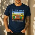 I Like Fantasy Football 3 People Draft Party Dad Men Men's Casual T-Shirt Navy