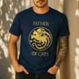 Father Of Cats Shirt Cat Dad Cat Daddy Men's Casual T-Shirt Navy