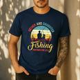 Father Daughter Fishing Partner For Life Retro Matching Dad Men's Casual T-Shirt Navy