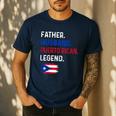 Father Husband Puerto Rican Legend Proud Dad Rico Flag Men's Casual T-Shirt Navy
