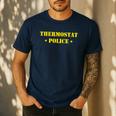 Father For Men Thermostat Police Dad Men's Casual T-Shirt Navy