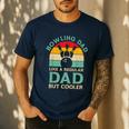Fathers Day Bowling Dad For Bowling Player Dad Men's Casual T-Shirt Navy