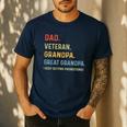 Fathers Day Dad Veteran Grandpa Great Grandpa Men's Casual T-Shirt Navy
