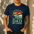Fathers Day Guitar Dad For Guitarist Music Lover Dad Men's Casual T-Shirt Navy