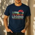 Father's Day The Man The Myth The Bowling Legend Bowler Dad Men's Casual T-Shirt Navy