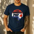 Fathers Day Shirt Cool Dad Bombest Pop Retro 80s Dad Men's Casual T-Shirt Navy