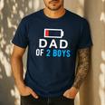 Father's Day Tee Dad Of 2 Boys Man Idea Men's Casual T-Shirt Navy
